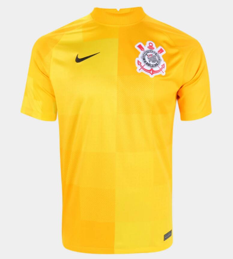 2021/22 SC Corinthians Goalkeeper Yellow Soccer Jersey Shirt